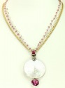 Carved Mother of Pearl Pendant Necklace