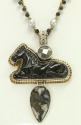 Carved Obsidian Horse Necklace