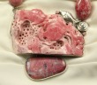Amy Kahn Russell Asymmetrical Carved Rhodonite Fish Statement Necklace