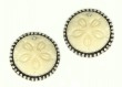 Large Carved Bone Sand Dollar Earrings