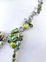 Cascading Green Pearl Gem Cluster Collar