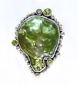 Cascading Green Pearl Gem Cluster Collar