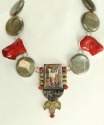 Russian Hand Painting on Chalcopyrite Statement Collar
