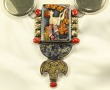 Russian Hand Painting on Chalcopyrite Statement Collar