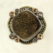 Chocolate Drusy Ring with Gemstones