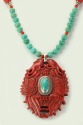 Hand Carved Long Cinnabar Necklace