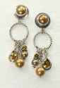 Echo of the Dreamer Champagne Pearl & Citrine Post Dangle Earrings
