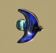 Cobalt Blue Fish Ring in Heavy Sterling Silver Setting--Adjustable--Fits sizes 5-11--ORIGINALLY $98.00