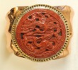 Copper Cuff with Carved Jasper Bird Medallion