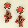 Hand Carved Coral Flower Necklace  