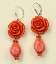 Carved Coral Flower Bracelet