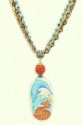 Dolphins & Coral Hand Painted on Bone