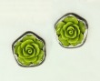 1" Diameter Carved Green Coral Post Earrings