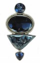  Covellite & Kyanite Pin-Pendant--MATCHING CAT EARRINGS
