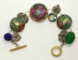 Czech Glass Button Bracelet with Lapis