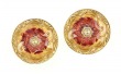 Czech Glass Button Post Earrings