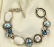 Echo of the Dreamer Dainty Shell Pendant Necklace with Gemstone Cluster--MATCHING BRACELET, EARRINGS & RING AVAILABLE