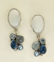 Dainty Shell Pendant Necklace with Gemstone Cluster