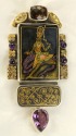 Hand Painted Dancer with Koftgari & Amethyst---COORDINATING EARRINGS