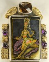 Amy Kahn Russell Hand Painted Dancer with Koftgari & Amethyst