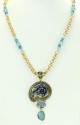 Dichroic Glass Nautilus Pendant Necklace