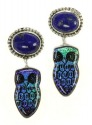 Dichroic Glass Pin-Pendant--COORDINATING OWL EARRINGS