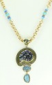 Dichroic Glass Nautilus Pendant Necklace