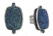 Echo Drusy Shimmer Ring with Blue Topaz--COLOR CHANGES WITH THE LIGHT--ORIGINALLY $230.00