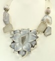  Hand Carved Drusy Flower Statement Collar