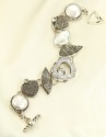 Silver Drusy Hearts Bracelet