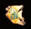 Mars & Valentine Enamel Fish Ring with Gemstones--Originally $188