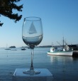 Etched Sailboat All Purpose Wine 
