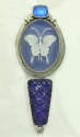 Hand Carved & Laser Etched Quartz Pin-Pendant