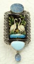 Exotic Birds in Natural Habitat-- MATCHING EARRINGS AVAILABLE