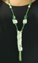 Hand Carved Natural Fallen Antler Long Statement Necklace  