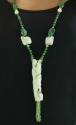 Hand Carved Natural Fallen Antler Long Statement Necklace  