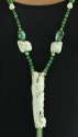 Hand Carved Natural Fallen Antler Long Statement Necklace  