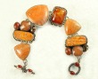 Fire Agate & Spiny Oyster Bracelet