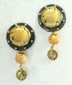 Carved Fish Post Dangle Earrings