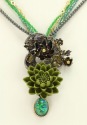 Carved Green Coral Statement Necklace