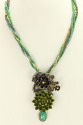Carved Green Coral Statement Necklace