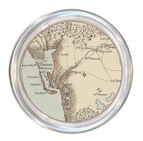 Antique Southwest Florida Wine Coaster