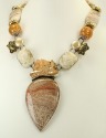  Naturally Shed Antler & Fossilized Tree Fern Statement Collar
