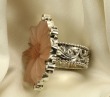 Frosted Peach Flower Ring