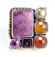 Fuschia Gem Cluster Ring
