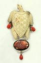 Bamboo Coral & Garnet Post Earrings