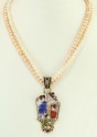 Mars & Valentine Vintage Geisha Tile Pendant Necklace