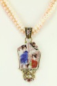 Mars & Valentine Vintage Geisha Tile Pendant Necklace