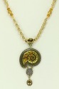 Dichroic Glass Nautilus Shell Pendant Necklace