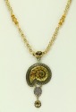 Dichroic Glass Nautilus Shell Pendant Necklace